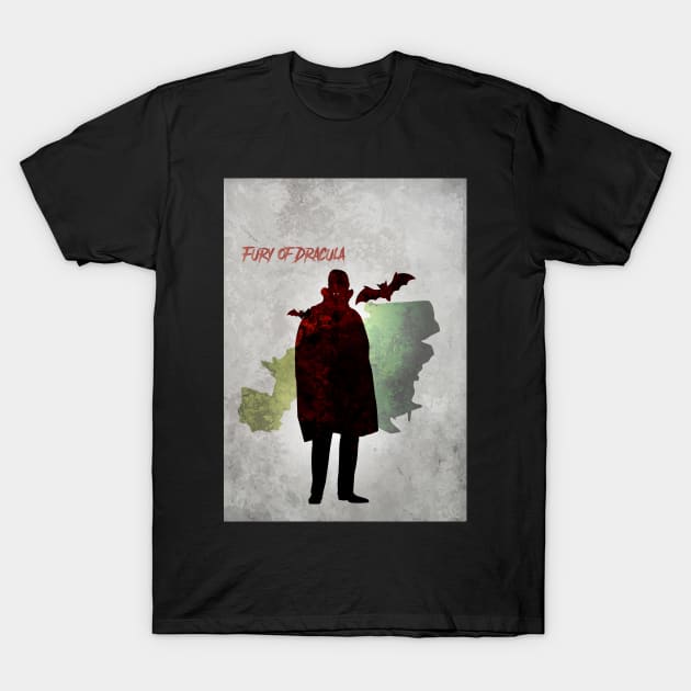 Fury of Dracula - Board Games Design - Movie Poster Style - Board Game Art T-Shirt by MeepleDesign